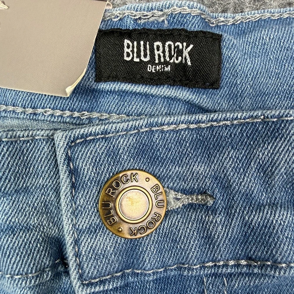 Blu Rock Jeans Mens 34x31 Slim Fit Light Blue 4 Way Stretch Flex Denim NWT